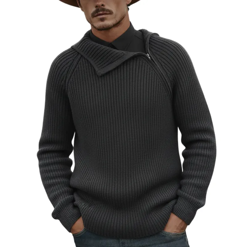 Men's Classic Casual Irregular Design Zip-up Hooded Sweater MTA2457K6K sold by Manly