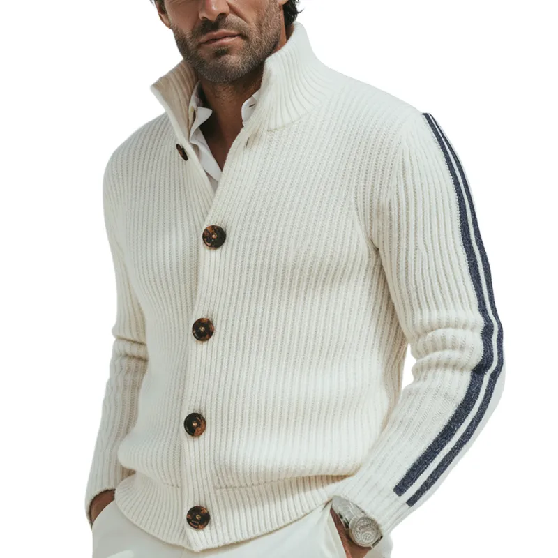 Men's Urban Style Stand-collar Button-up Knit Cardigan MTA2204K3U sold by Manly