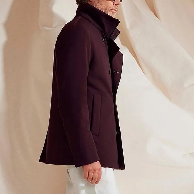 Men's Vintage Solid Lapel Double Breasted Coat 93080096Y sold by Manly product image thumbnail 4