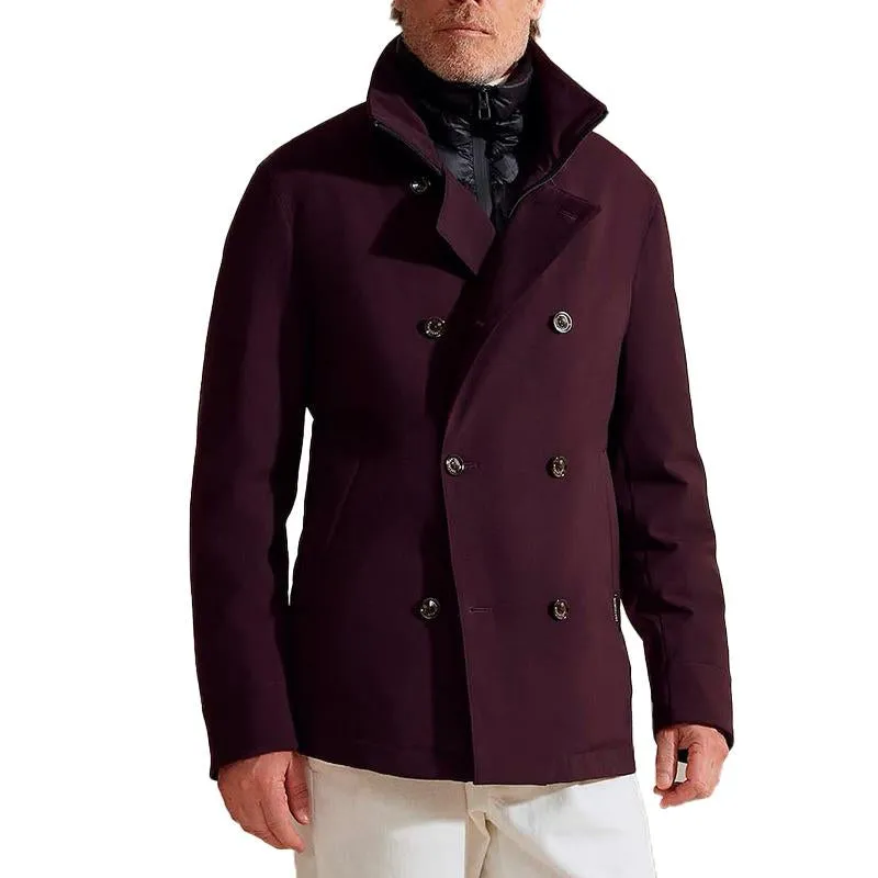 Men's Vintage Solid Lapel Double Breasted Coat 93080096Y sold by Manly