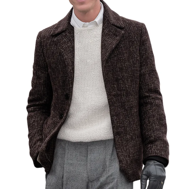 Men's Retro Casual Tweed Lapel Jacket MTA2292K4TO sold by Manly