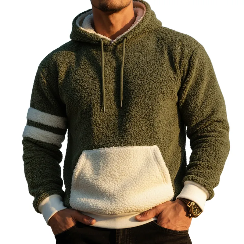 Men's Color-blocked Fleece Pullover Hoodie MTA2290K5X sold by Manly