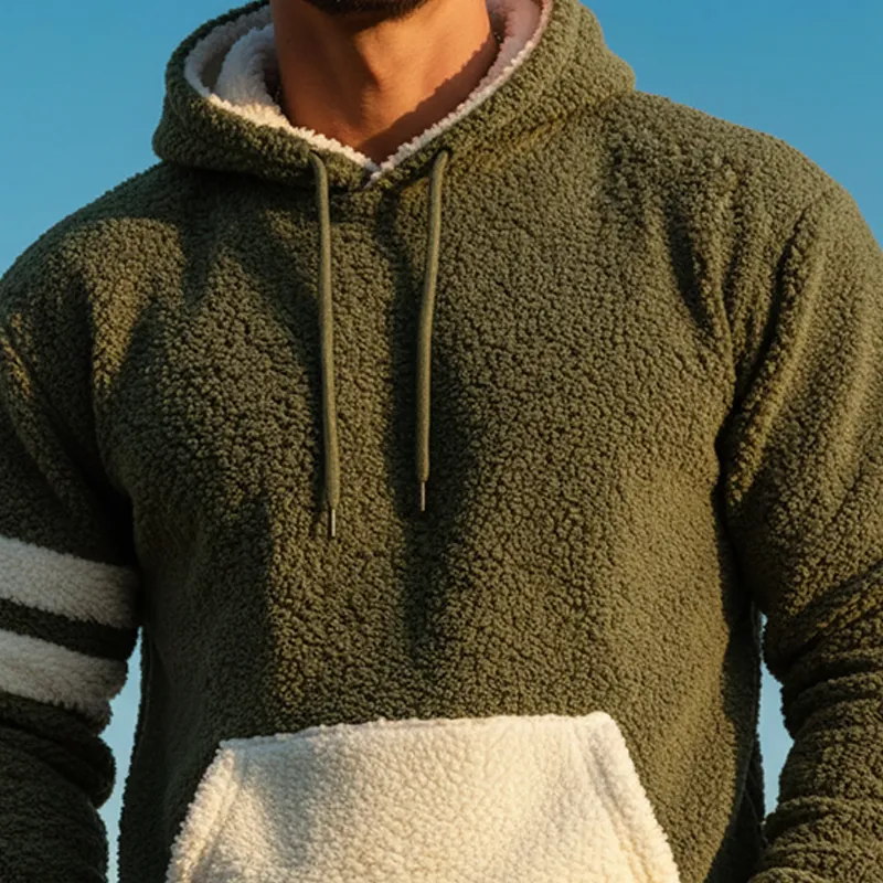 Men's Color-blocked Fleece Pullover Hoodie MTA2290K5X sold by Manly product image thumbnail 3