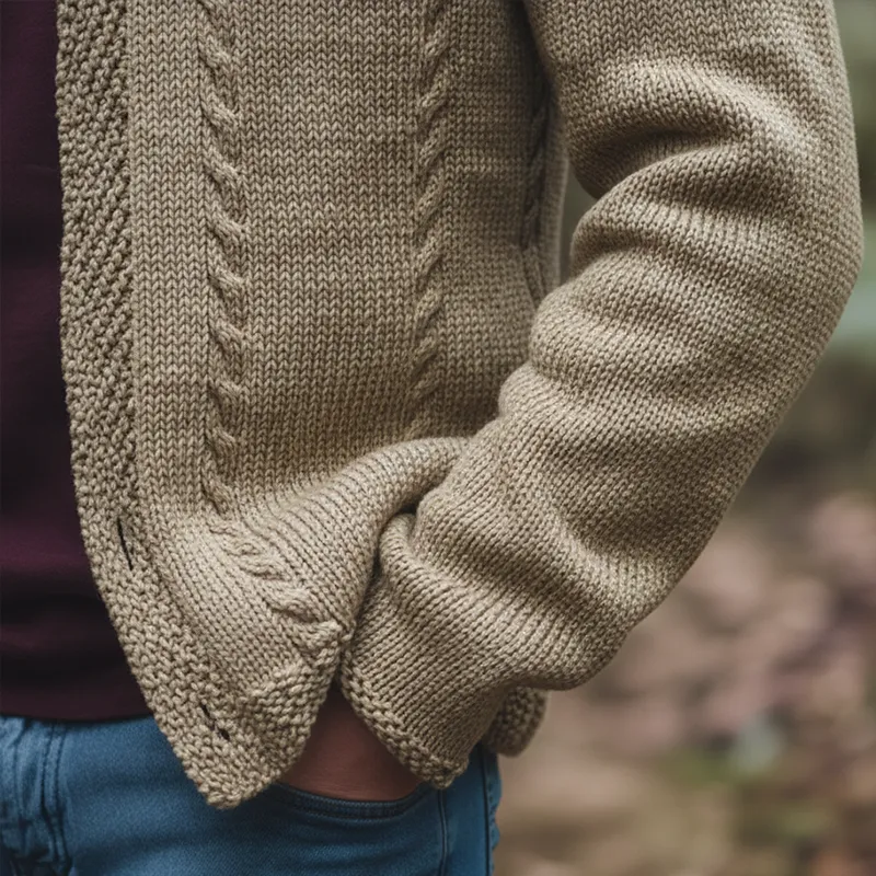 Men's Winter Retro Textured Cotton Yarn Knit Button Cardigan MTA2135K8P sold by Manly product image thumbnail 3