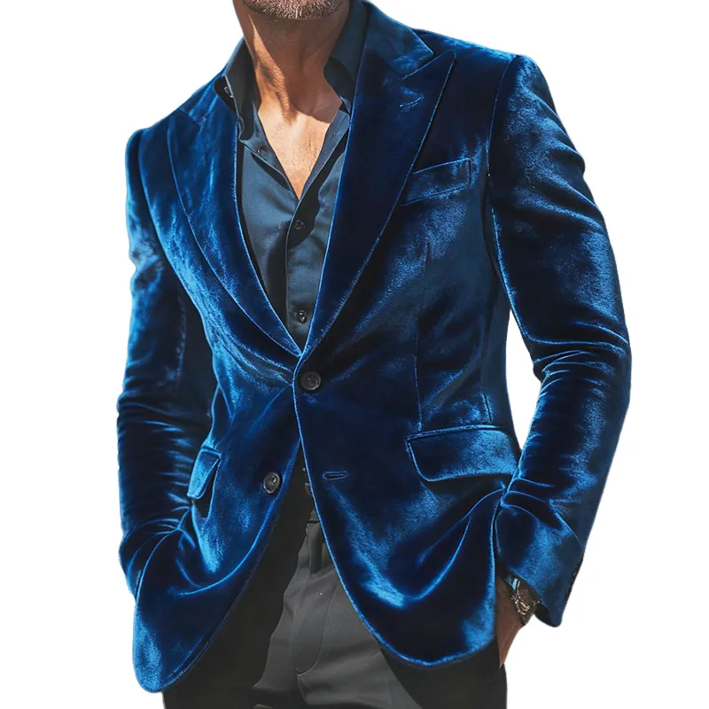 Men's Retro Casual Velvet Blazer MTA2514K0TO sold by Manly