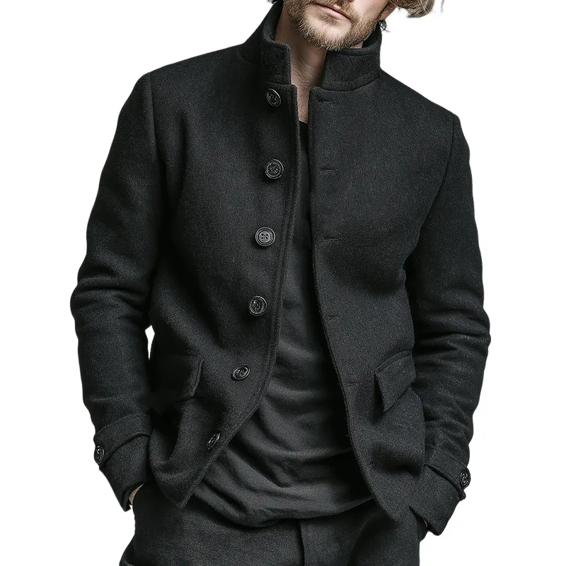 Men's Retro Casual Stand Collar Jacket MTA2575K2TO sold by Manly