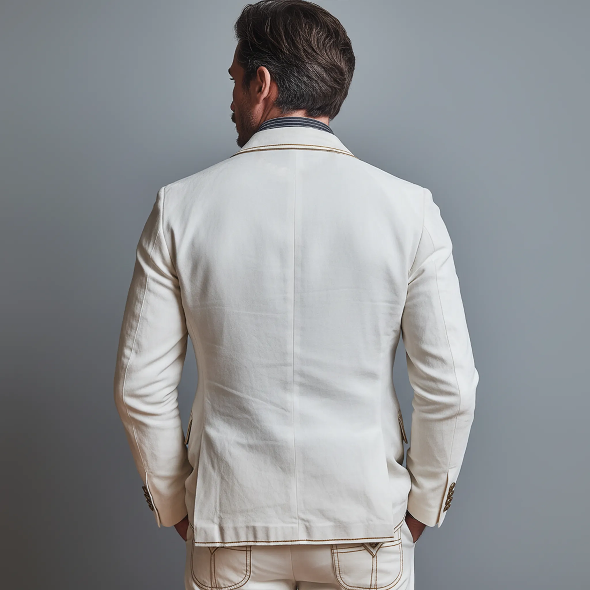 Men's Classic Retro Single-breasted Faux Suede Slim-fit Blazer MTA2660K6K sold by Manly product image thumbnail 3