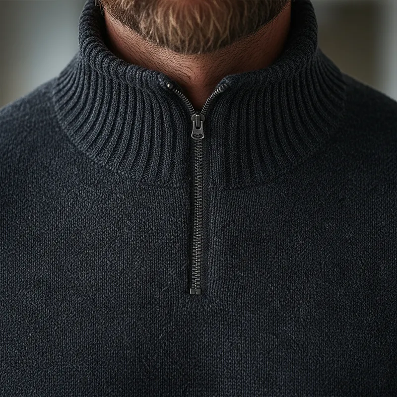 Men's Simple Cotton Yarn Knit Half-Zip Slim Fit Sweater MTA2648K5P sold by Manly product image thumbnail 5