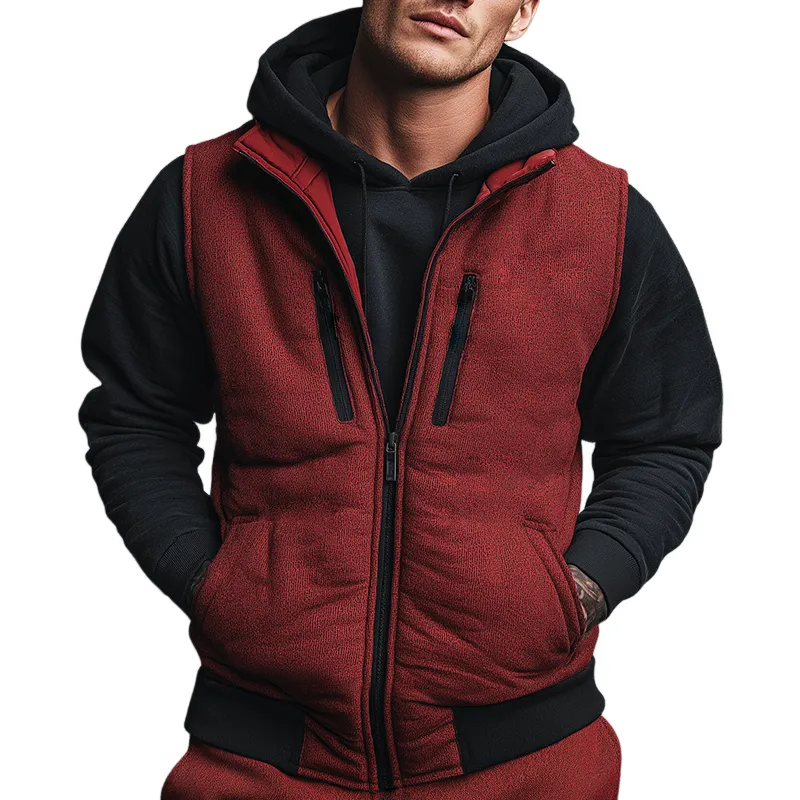 Men's Retro Casual Quilted Zipper Vest  MTA2419K7TO sold by Manly