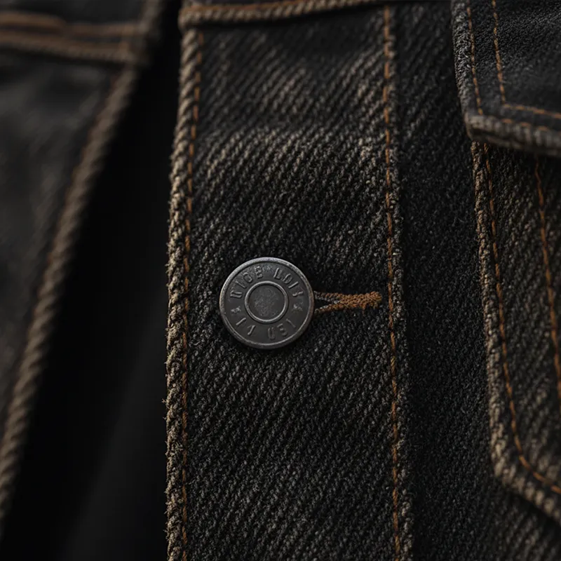 Men's Retro Twill Washed Denim Button Jacket MTA2541K6P sold by Manly product image thumbnail 5