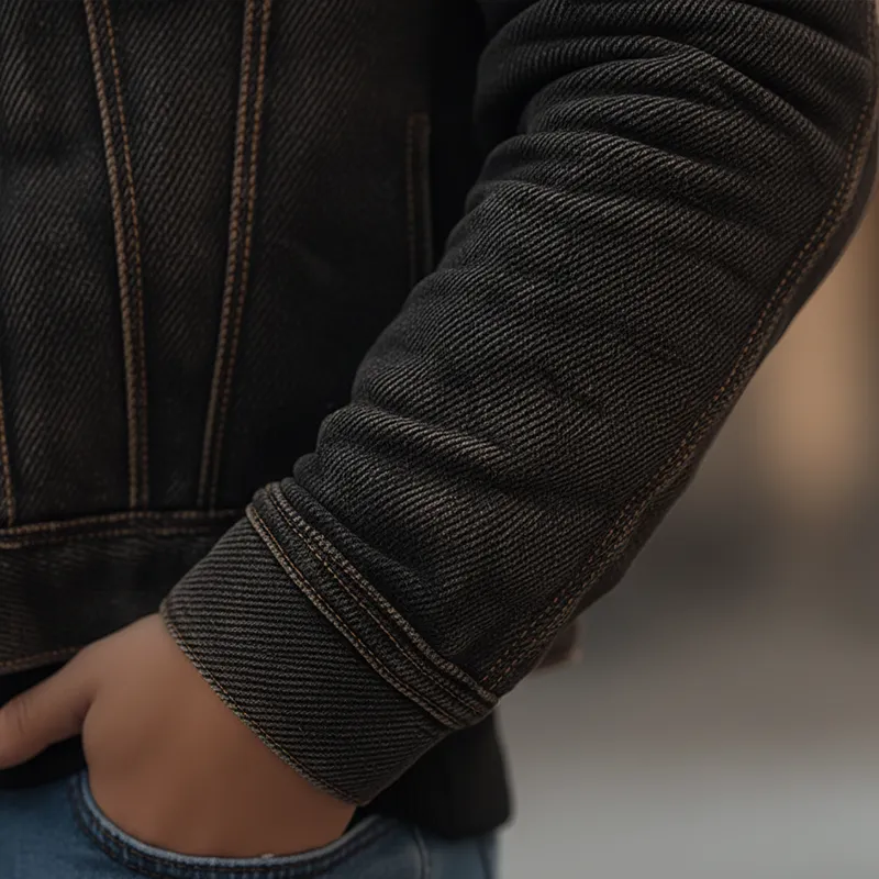 Men's Retro Twill Washed Denim Button Jacket MTA2541K6P sold by Manly product image thumbnail 3