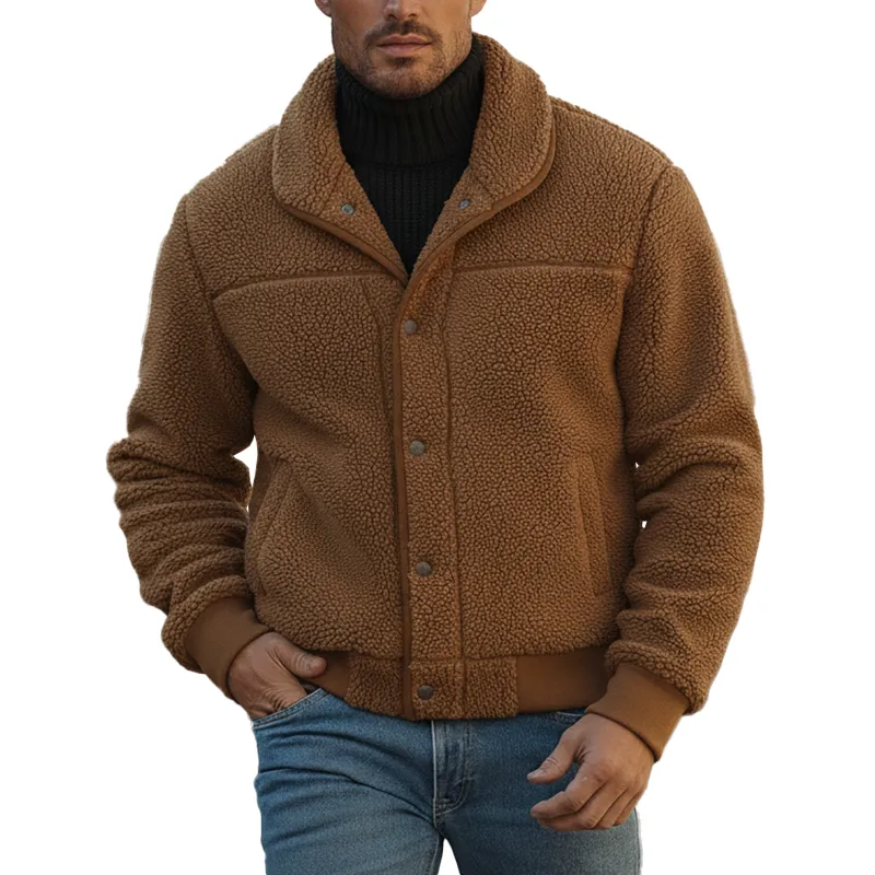 Men's Winter Retro Faux Lambswool Button Jacket MTA2511K4P sold by Manly