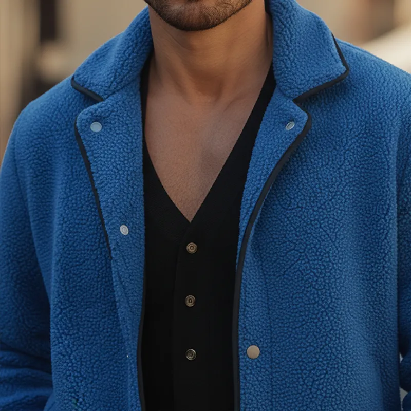 Men's Winter Retro Faux Lambswool Button Jacket MTA2533K8P sold by Manly product image thumbnail 4