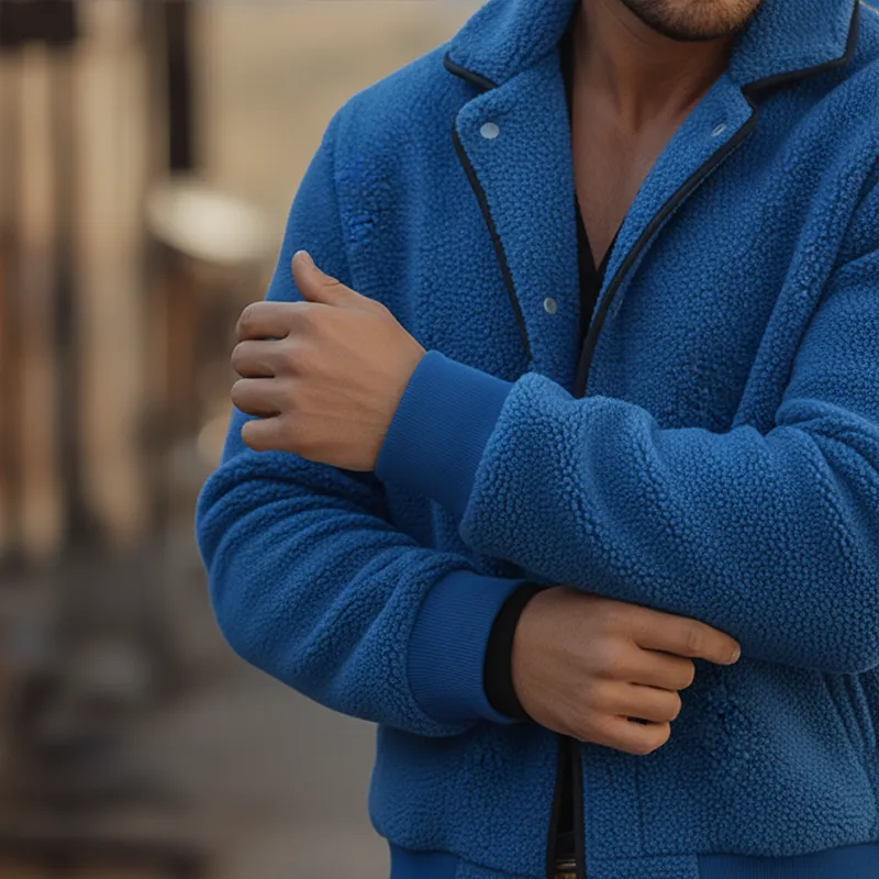 Men's Winter Retro Faux Lambswool Button Jacket MTA2533K8P sold by Manly product image thumbnail 5