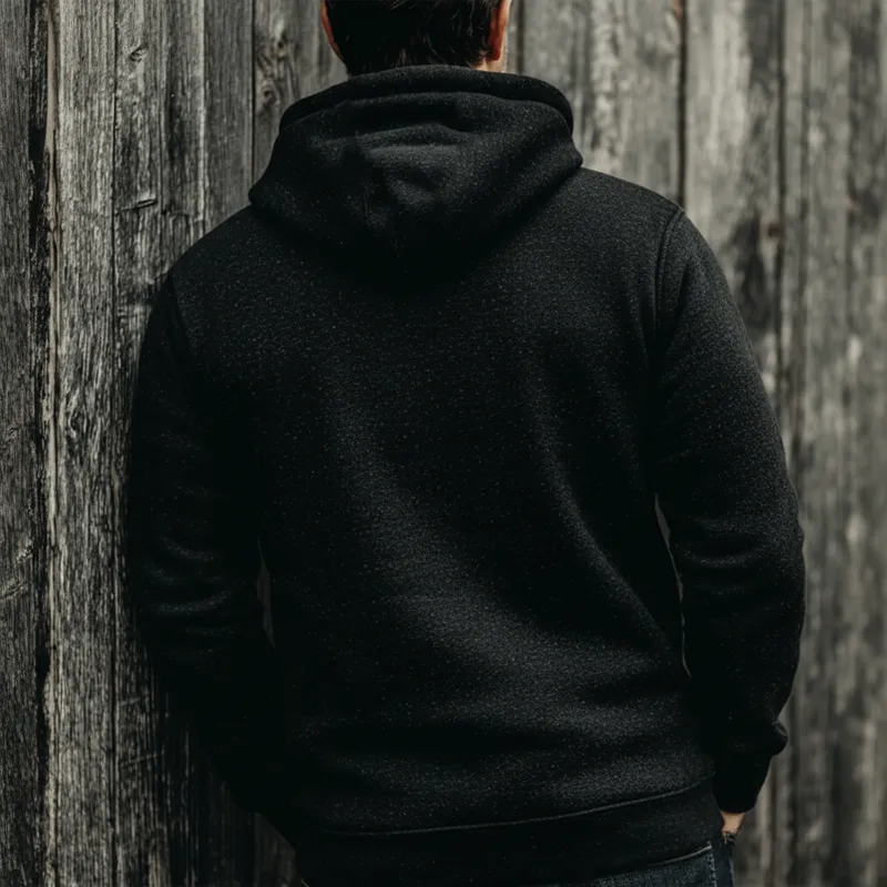 Men's Urban Black Winter Warm Fleece Hoodie MTA2413K0U sold by Manly product image thumbnail 4