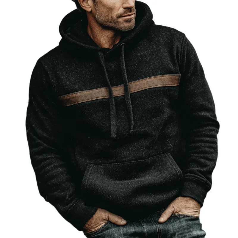 Men's Urban Black Winter Warm Fleece Hoodie MTA2413K0U sold by Manly