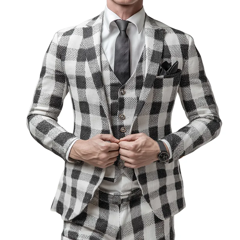 Men's Retro Casual Plaid Print Blazer MTA2471K7TO sold by Manly