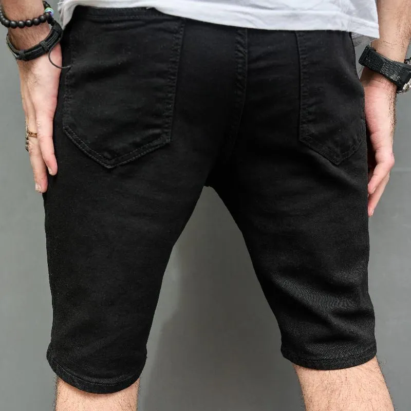 Men's Slim Brushed Hole Casual Denim Shorts 29690737Z sold by Manly product image thumbnail 5