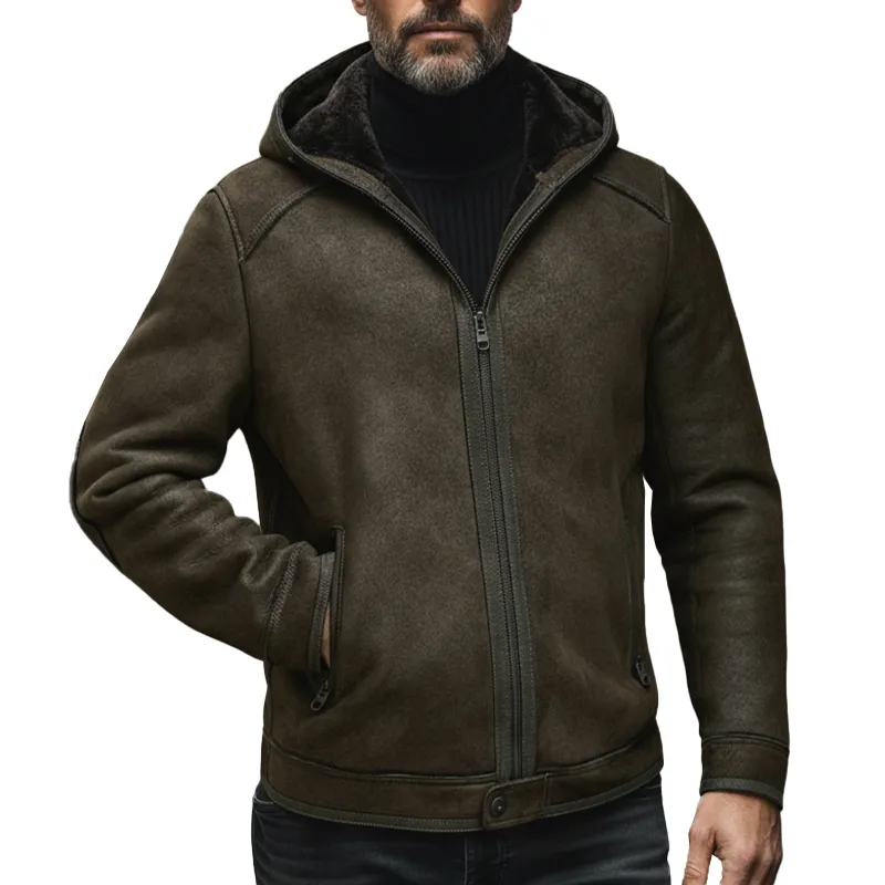 Men's Winter Retro Faux Suede Lined Zippered Warm Jacket MTA2488K3P sold by Manly