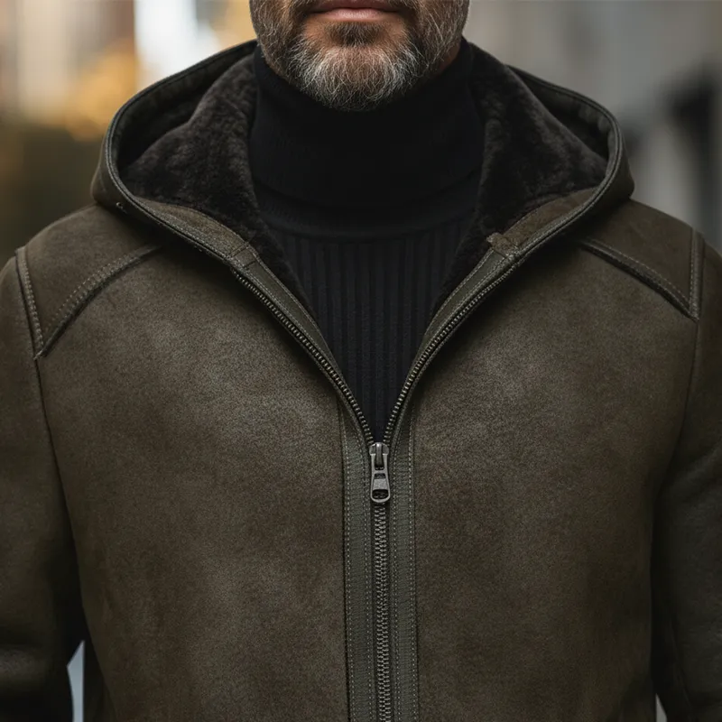 Men's Winter Retro Faux Suede Lined Zippered Warm Jacket MTA2488K3P sold by Manly product image thumbnail 3