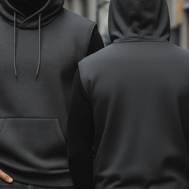 Men's Fashionable Simple Cotton Blend Hooded Sleeveless Sweatshirt MTA2824K4P sold by Manly product image thumbnail 5