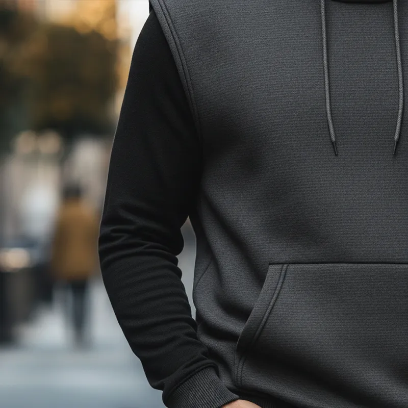 Men's Fashionable Simple Cotton Blend Hooded Sleeveless Sweatshirt MTA2824K4P sold by Manly product image thumbnail 4