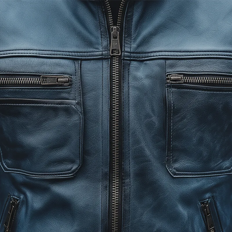 Men's Winter Retro PU Faux Leather Zip-Up Jacket MTA2829K0P sold by Manly product image thumbnail 3