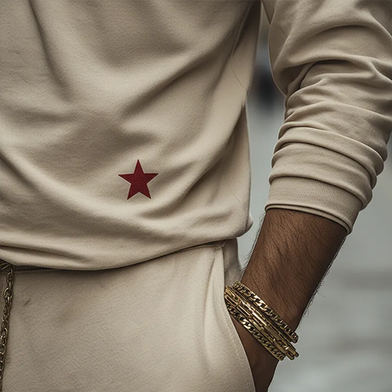 Men's Retro Print Cotton Blend V-Neck Long Sleeve T-Shirt MTA2961K7P sold by Manly product image thumbnail 5