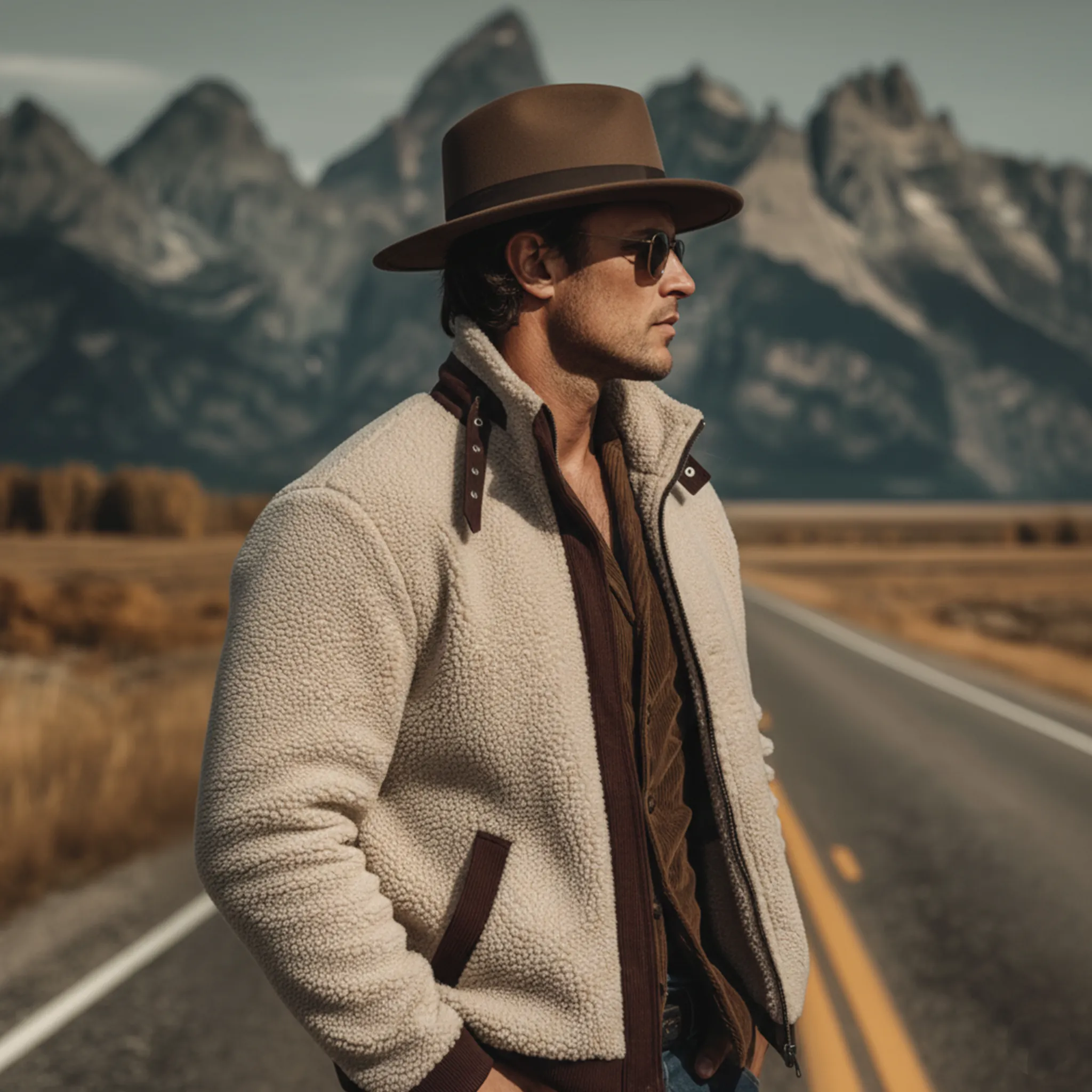 Men's Classic Retro Western Style Stand Collar Fleece And Corduroy Zip-Up Jacket MTA3084K3K sold by Manly product image thumbnail 3