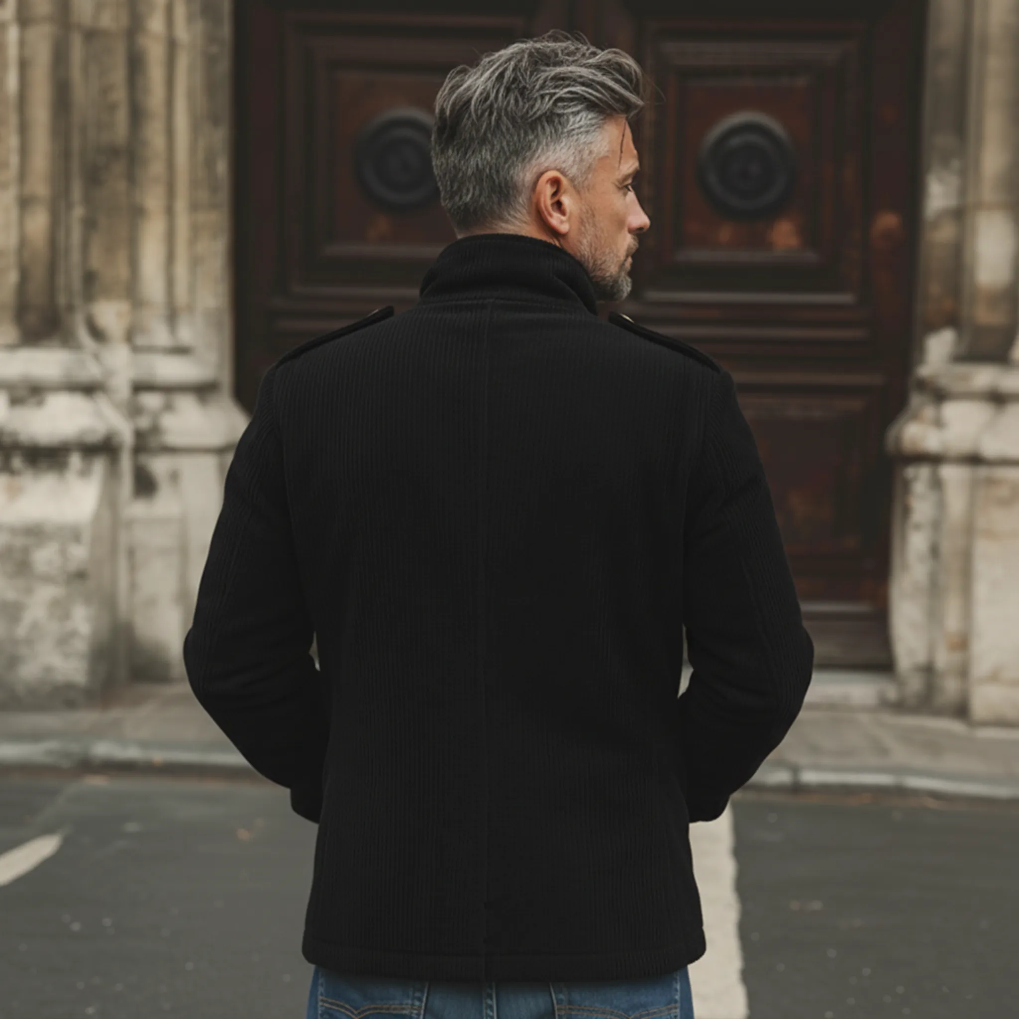 Men's Classic Retro Stand-up Collar Corduroy Multi-pocket Jacket MTA3092K5K sold by Manly product image thumbnail 4