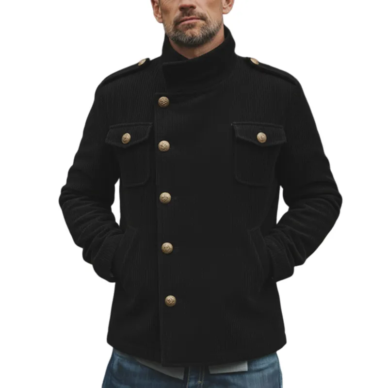 Men's Classic Retro Stand-up Collar Corduroy Multi-pocket Jacket MTA3092K5K sold by Manly