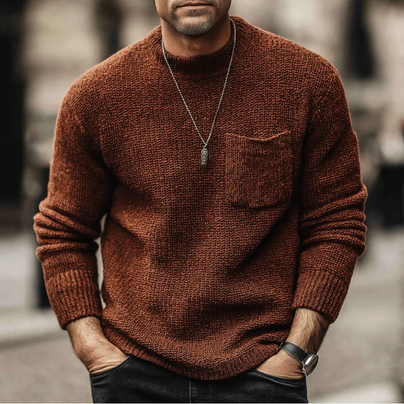 Men's Urban Reddish Brown Crew Neck Casual Knit Sweater MTA3030K5U sold by Manly product image thumbnail 2