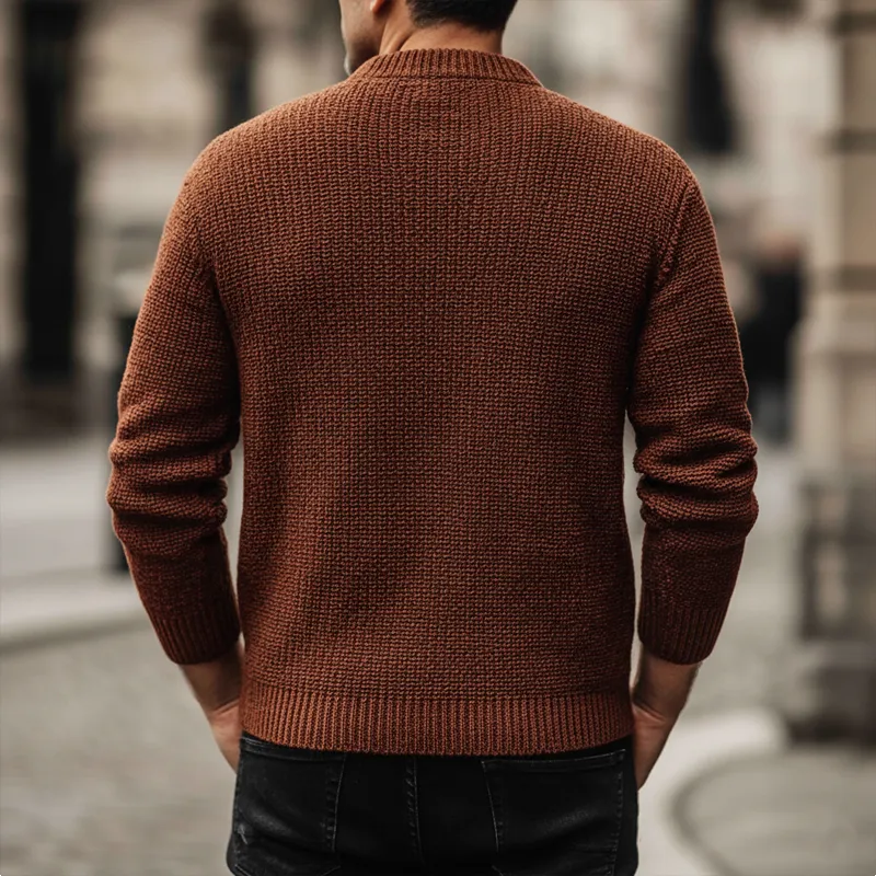 Men's Urban Reddish Brown Crew Neck Casual Knit Sweater MTA3030K5U sold by Manly product image thumbnail 4