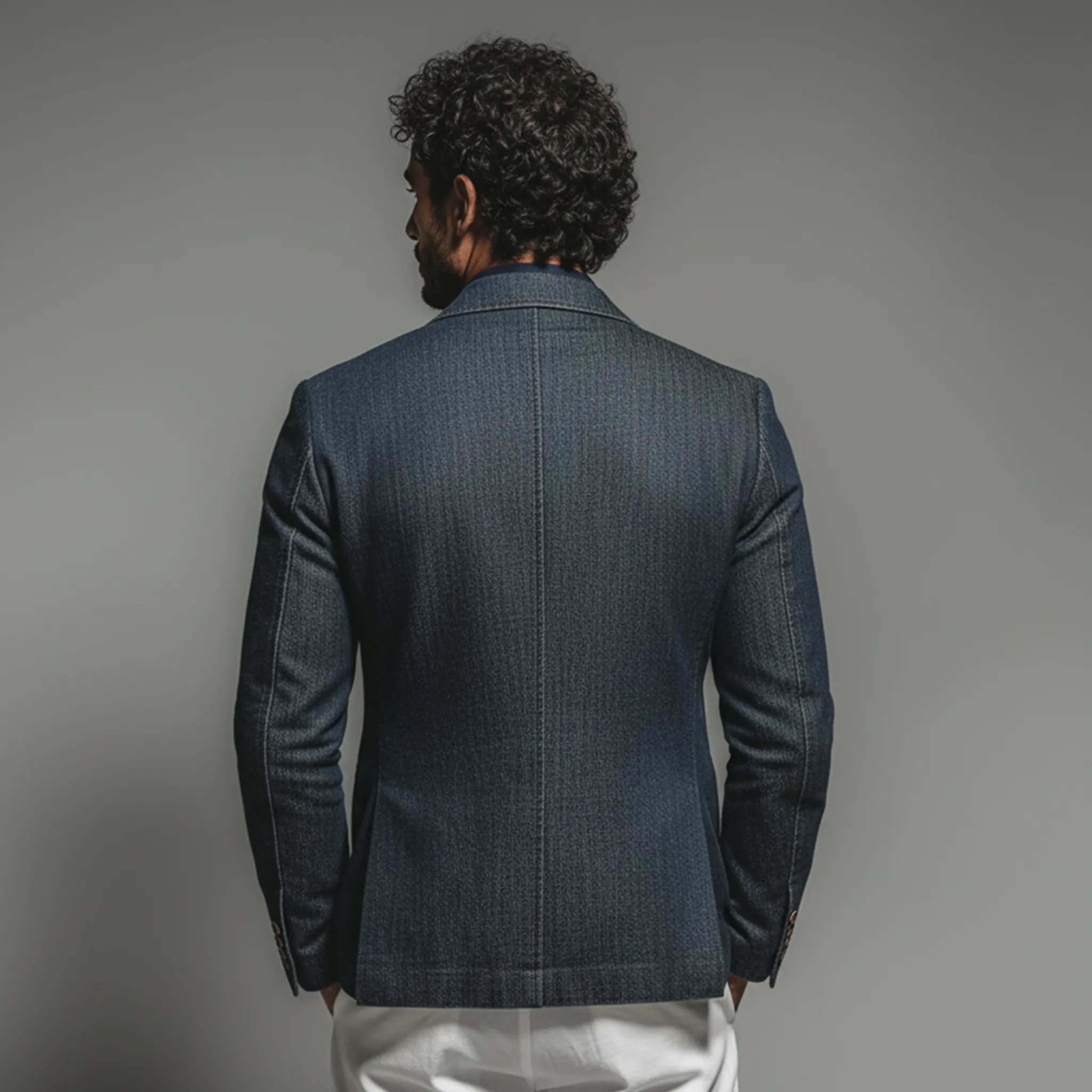 Men's Classic Casual And Business Washed Denim Single-breasted Blazer MTA3063K5K sold by Manly product image thumbnail 4