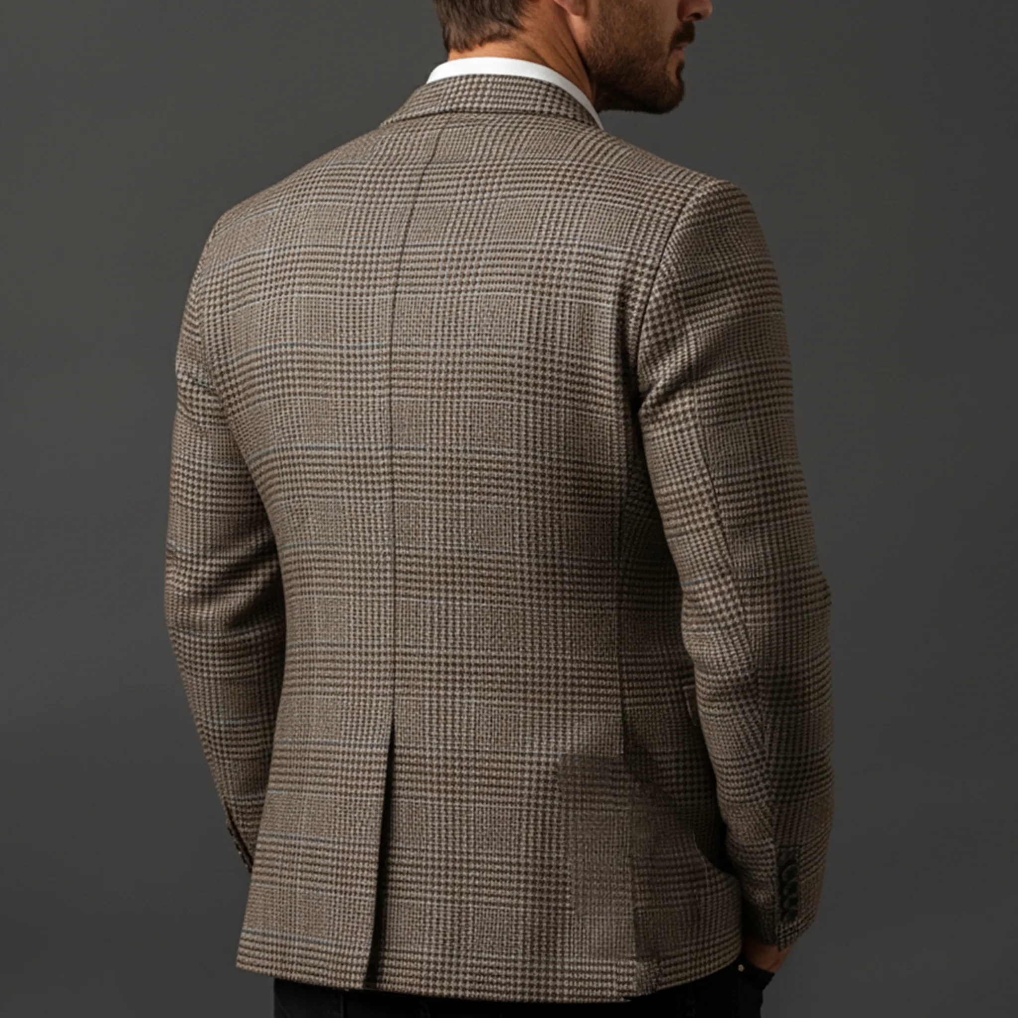 Men's Classic Business Herringbone Blend Slim Fit Single-Breasted Blazer MTA3076K6K sold by Manly product image thumbnail 4