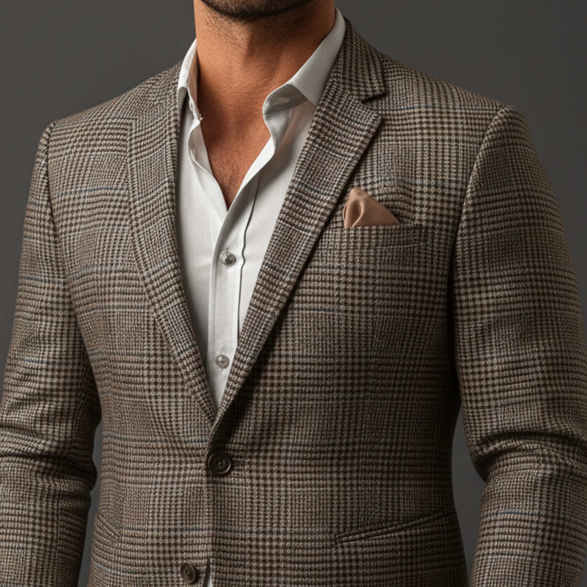 Men's Classic Business Herringbone Blend Slim Fit Single-Breasted Blazer MTA3076K6K sold by Manly product image thumbnail 5