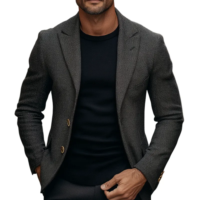 Men's Blended Solid Color Lapel Blazer MTA2813K5X sold by Manly