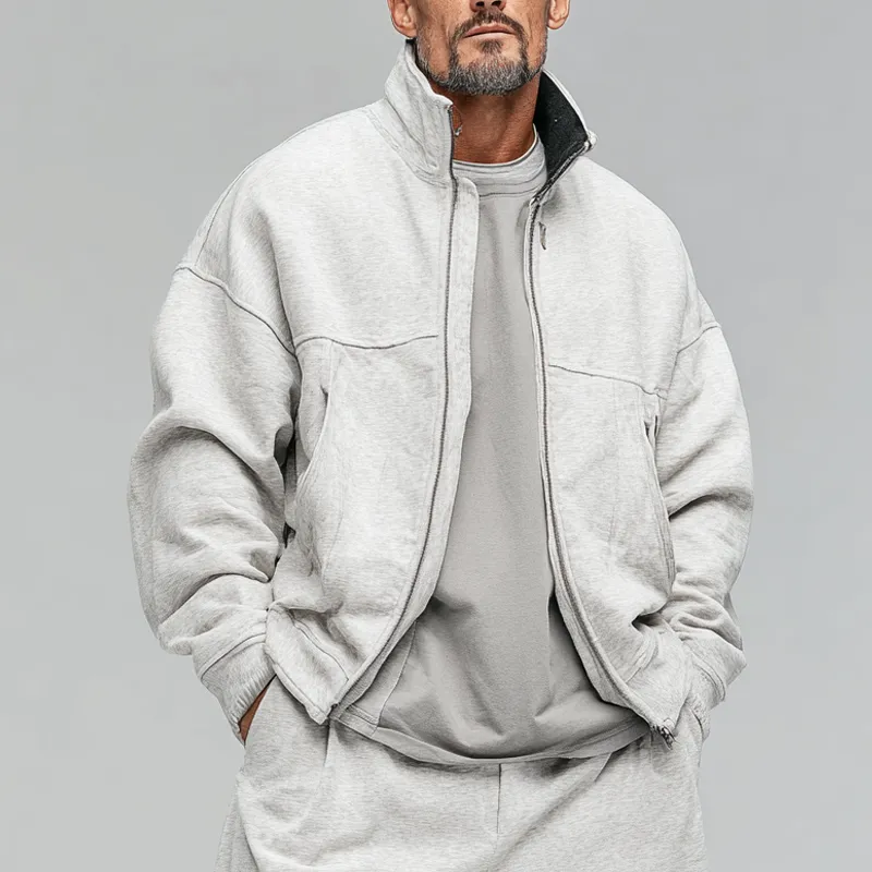 Men's Cotton Blend Stand Collar Casual Loose Jacket MTA2985K1X sold by Manly product image thumbnail 2