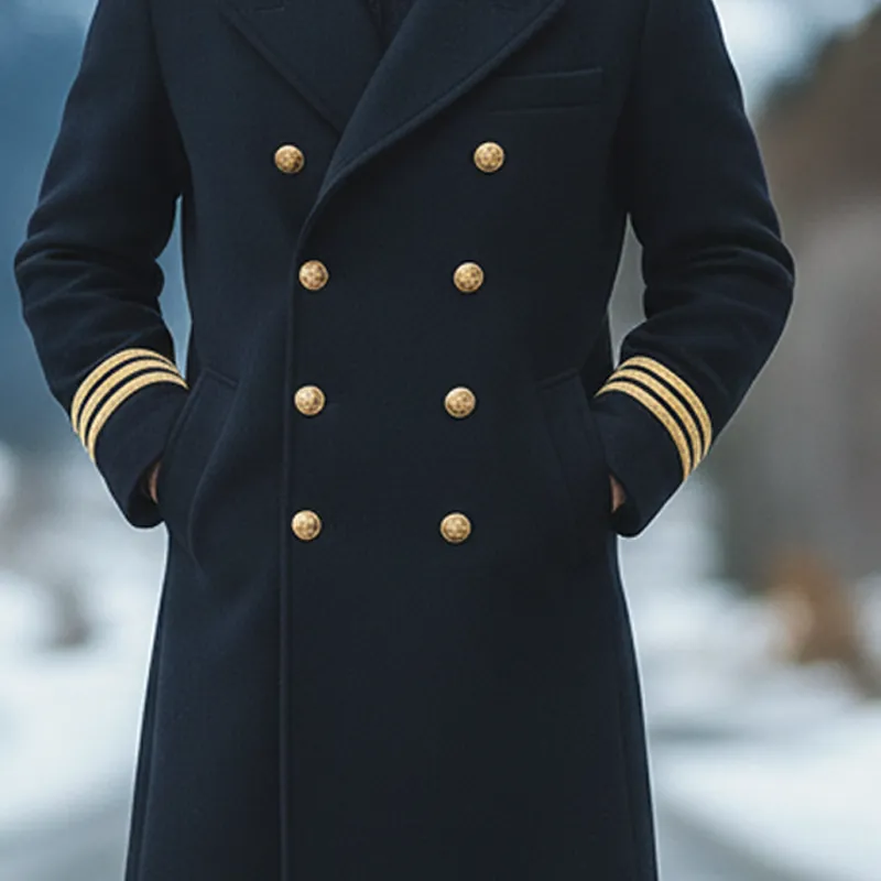 Men's Faux Wool Blend Lapel Double-Breasted Mid-Length Overcoat MTA3037K4X sold by Manly product image thumbnail 3