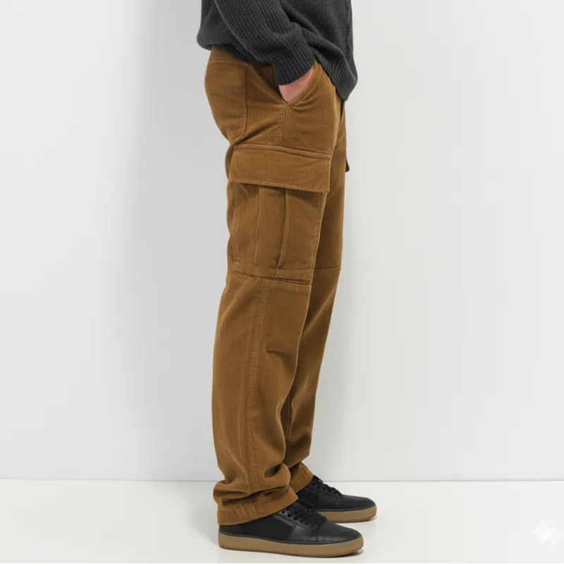 Men's Classic Corduroy Straight-leg Multi-pocket Casual Pants MTA2997K5U sold by Manly product image thumbnail 3
