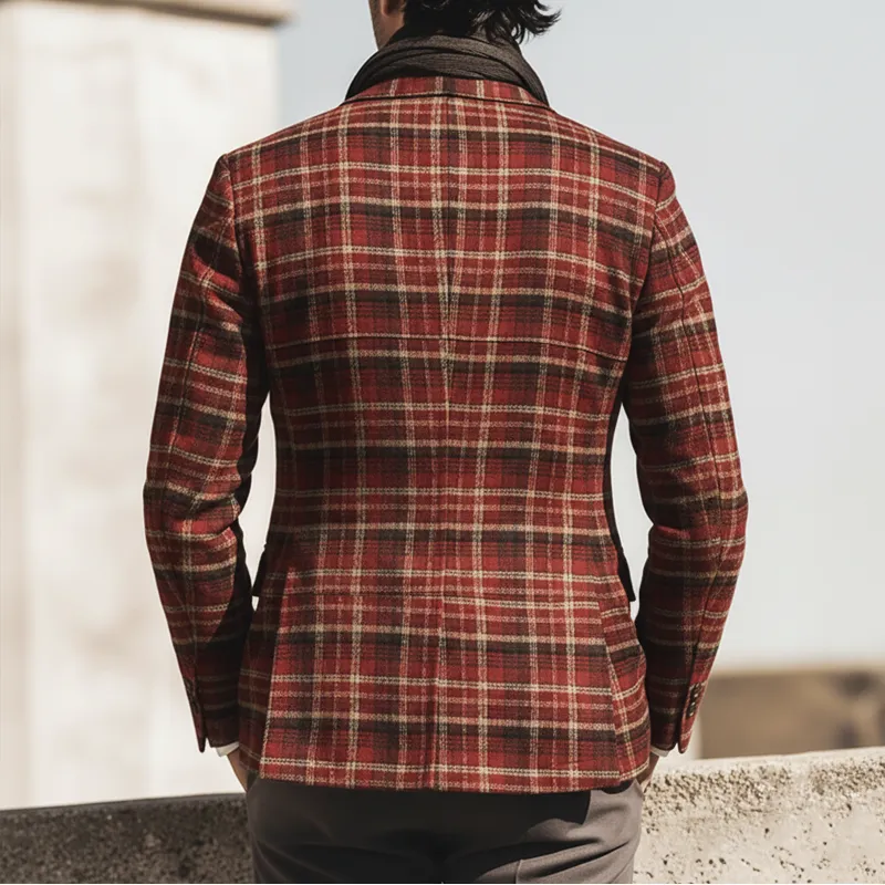 Men's Classic Plaid Single-breasted Double-vent Jacket MTA2926K3U sold by Manly product image thumbnail 4