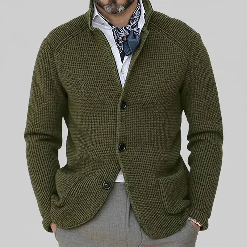 Men's Retro Casual Knitted Stand Collar Cardigan MTA2969K6TO sold by Manly product image thumbnail 2