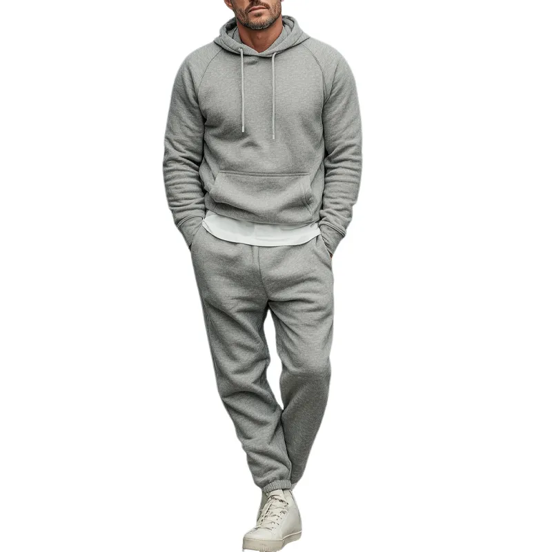 Men's Cotton Blend Hooded Trousers Casual Sportswear Two-piece Set MTA2911K1X sold by Manly