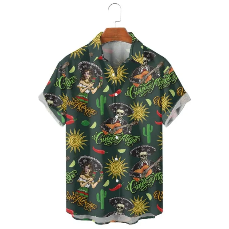 Men's Skull Party Print Shirt 26435659X sold by Manly