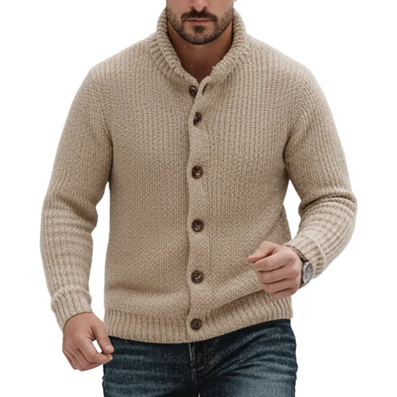 Men's Winter Simple Cotton Yarn Knitted Button Cardigan MTA2883K4P sold by Manly