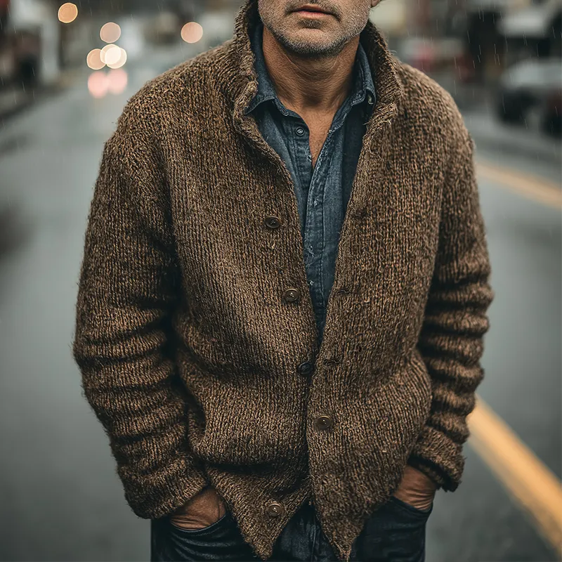 Men's Retro Casual Stand Collar Button Cardigan MTA2698K1TO sold by Manly product image thumbnail 2