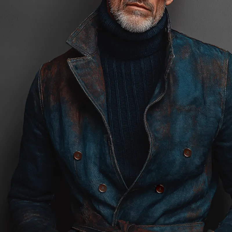 Men's Retro Casual Printed Lapel Double-Breasted Jacket MTA2557K4TO sold by Manly product image thumbnail 3