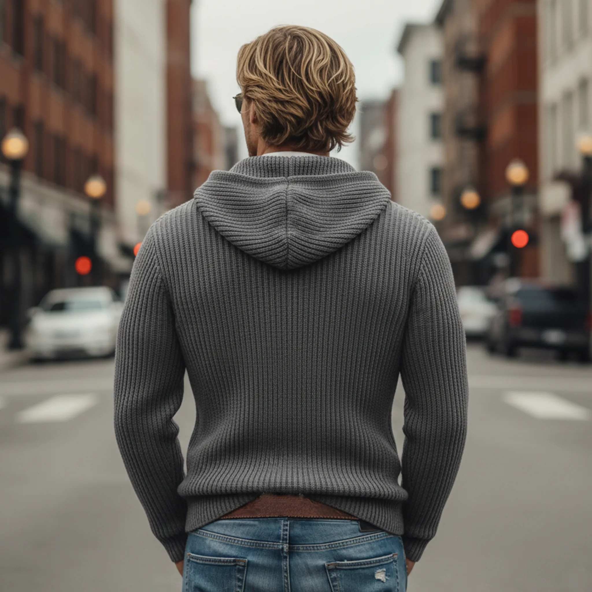 Men's Classic Casual Hooded Slim Fit Knit Sweatshirt MTA2830K7K sold by Manly product image thumbnail 5