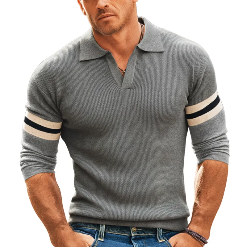 Men's Urban Style V-neck Slim-fit Stretchy Knit Sweater MTA2806K6U sold by Manly