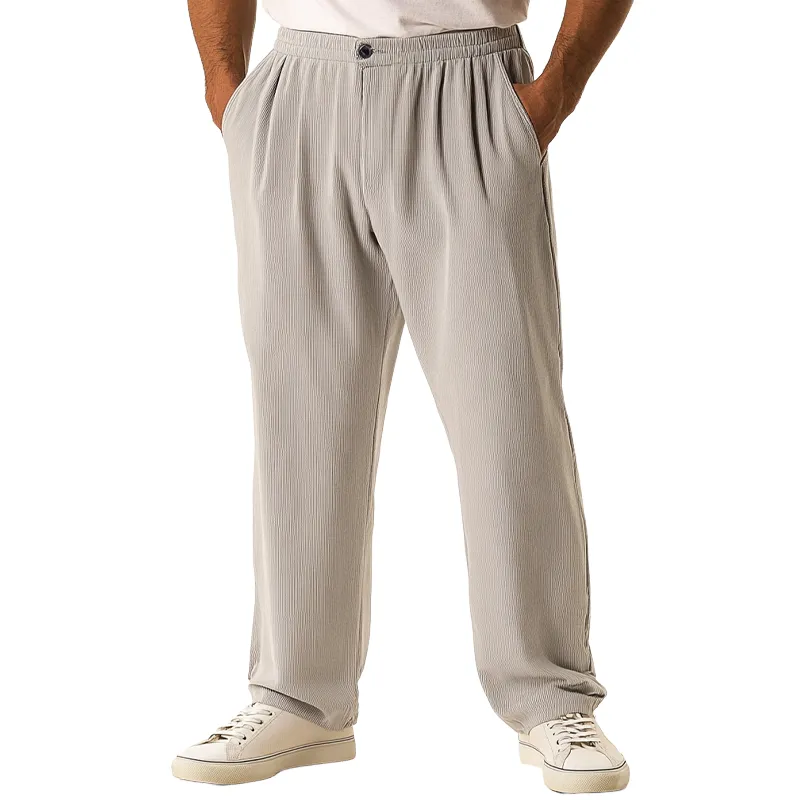 Men's Textured Striped Loose-fitting Straight-leg Trousers MTA2619K0X sold by Manly